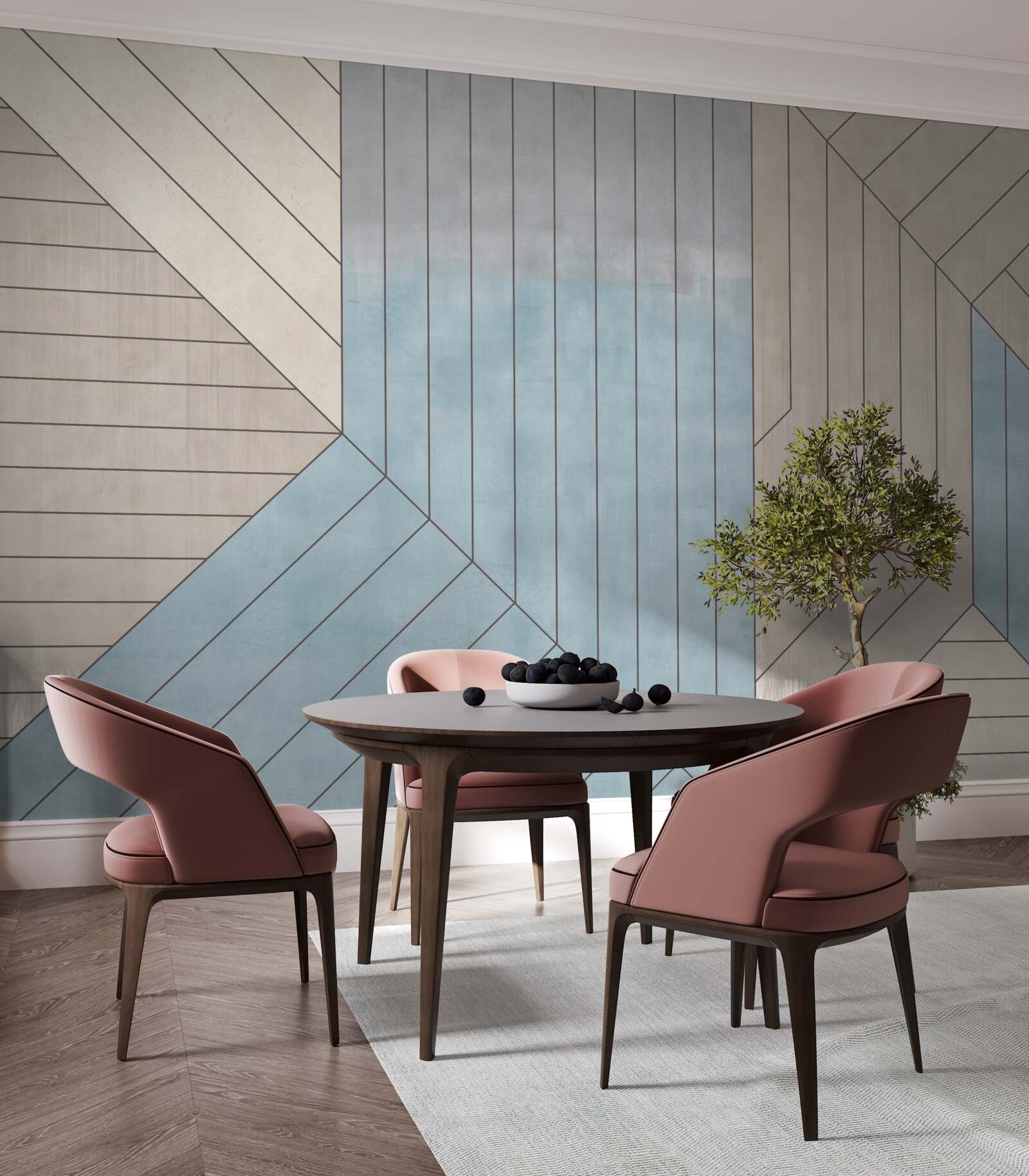 Фотошпалери синюваті та розмиті лінії