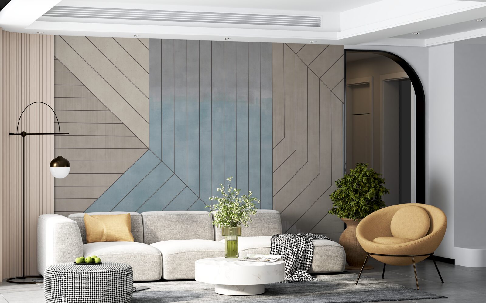 Фотошпалери синюваті та розмиті лінії