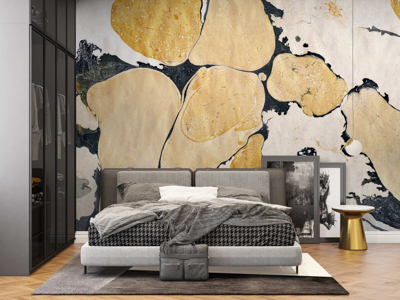 Фотошпалери плями білого, чорного та коричневого кольорів