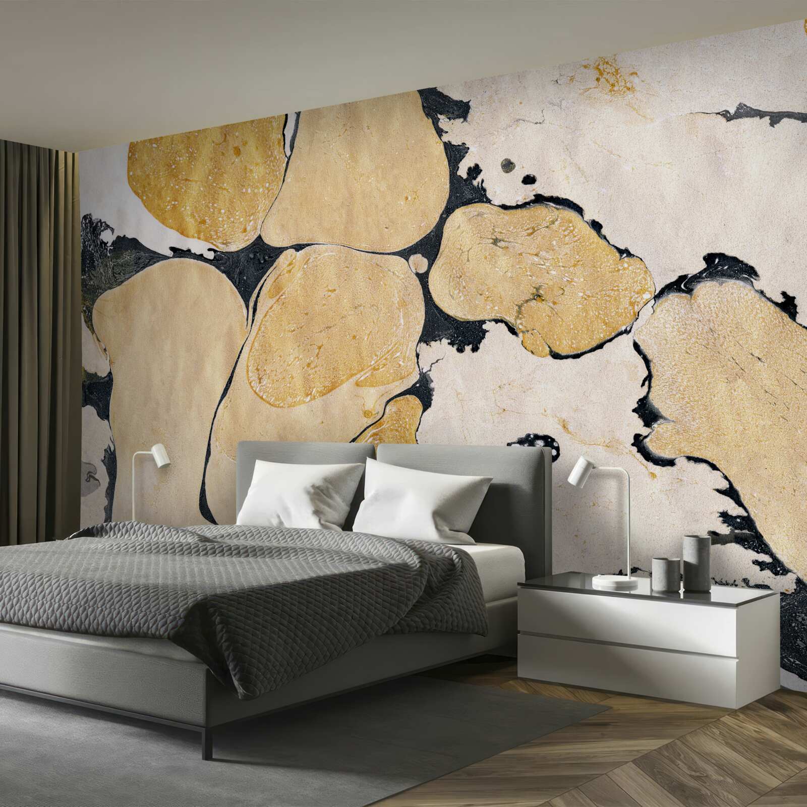 Фотошпалери плями білого, чорного та коричневого кольорів