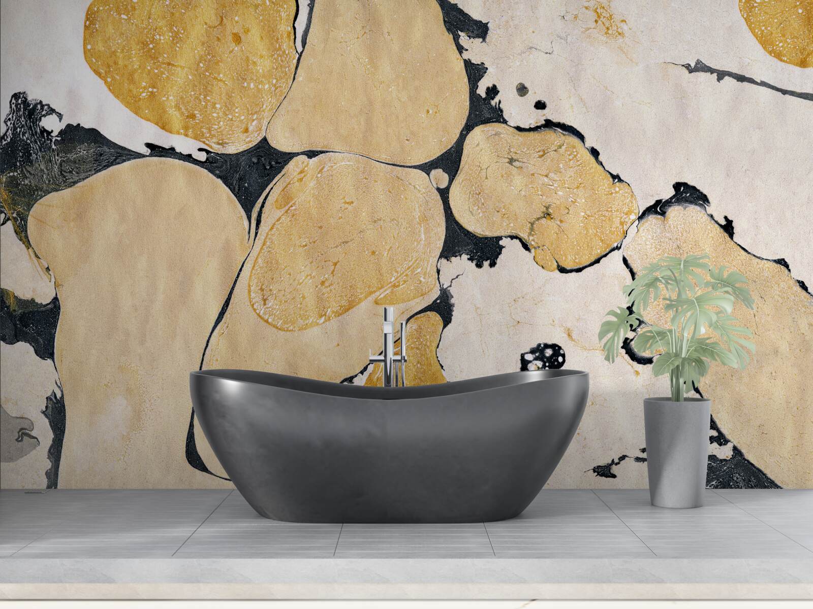 Фотошпалери плями білого, чорного та коричневого кольорів