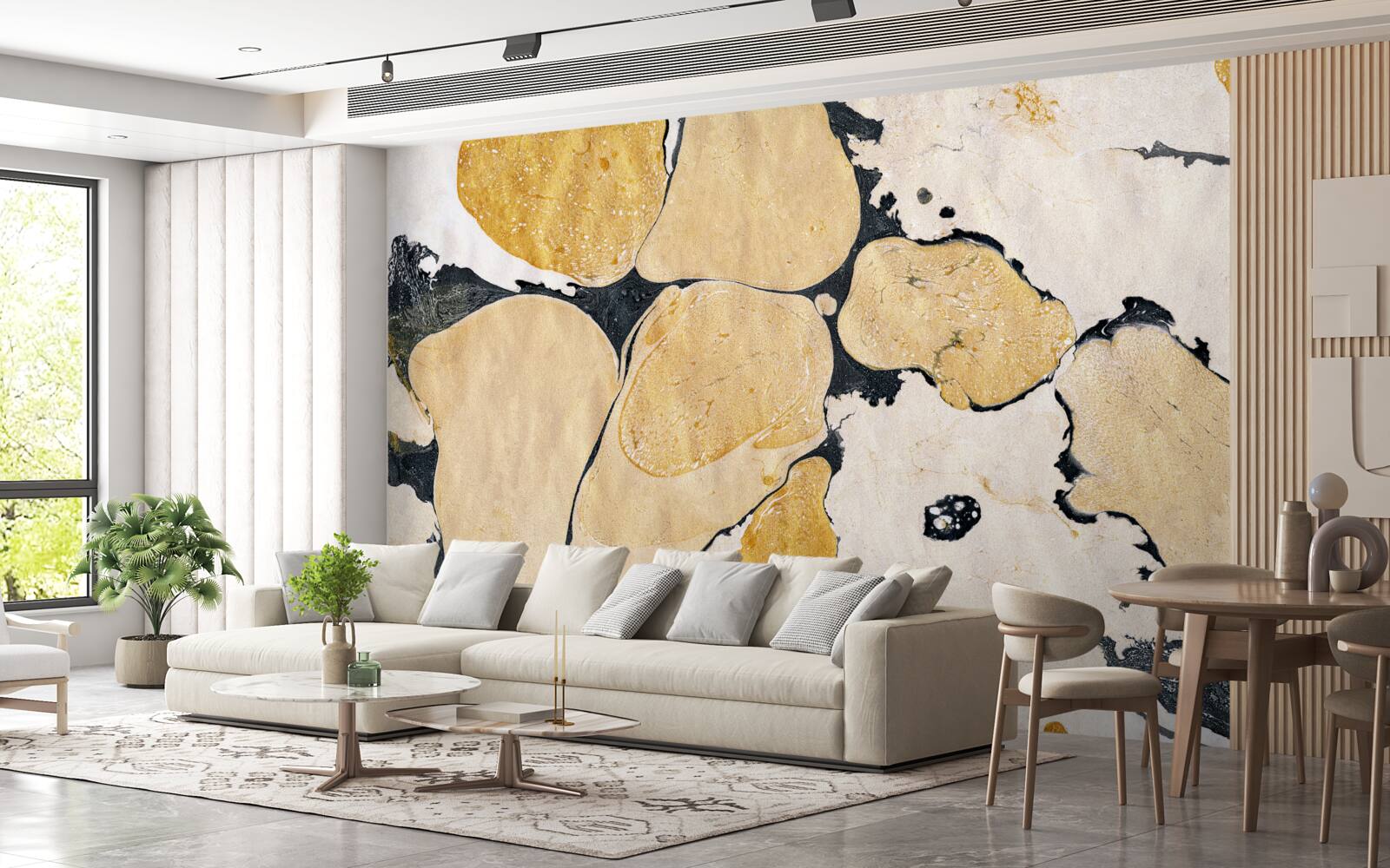 Фотошпалери плями білого, чорного та коричневого кольорів