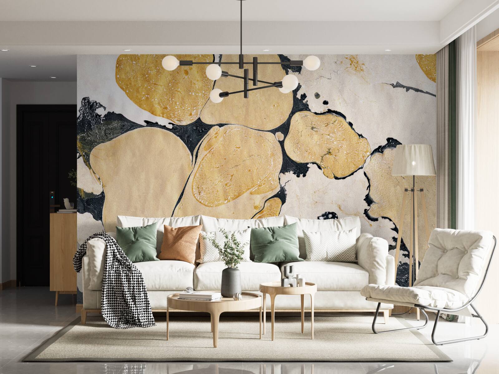 Фотошпалери плями білого, чорного та коричневого кольорів