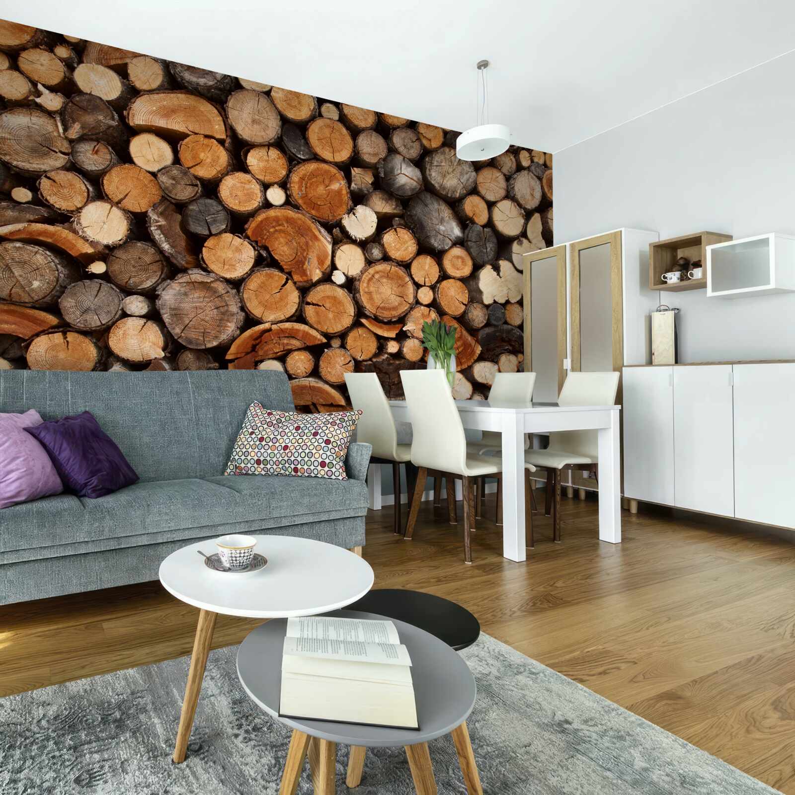 Фотошпалери різні дерев'яні колоди