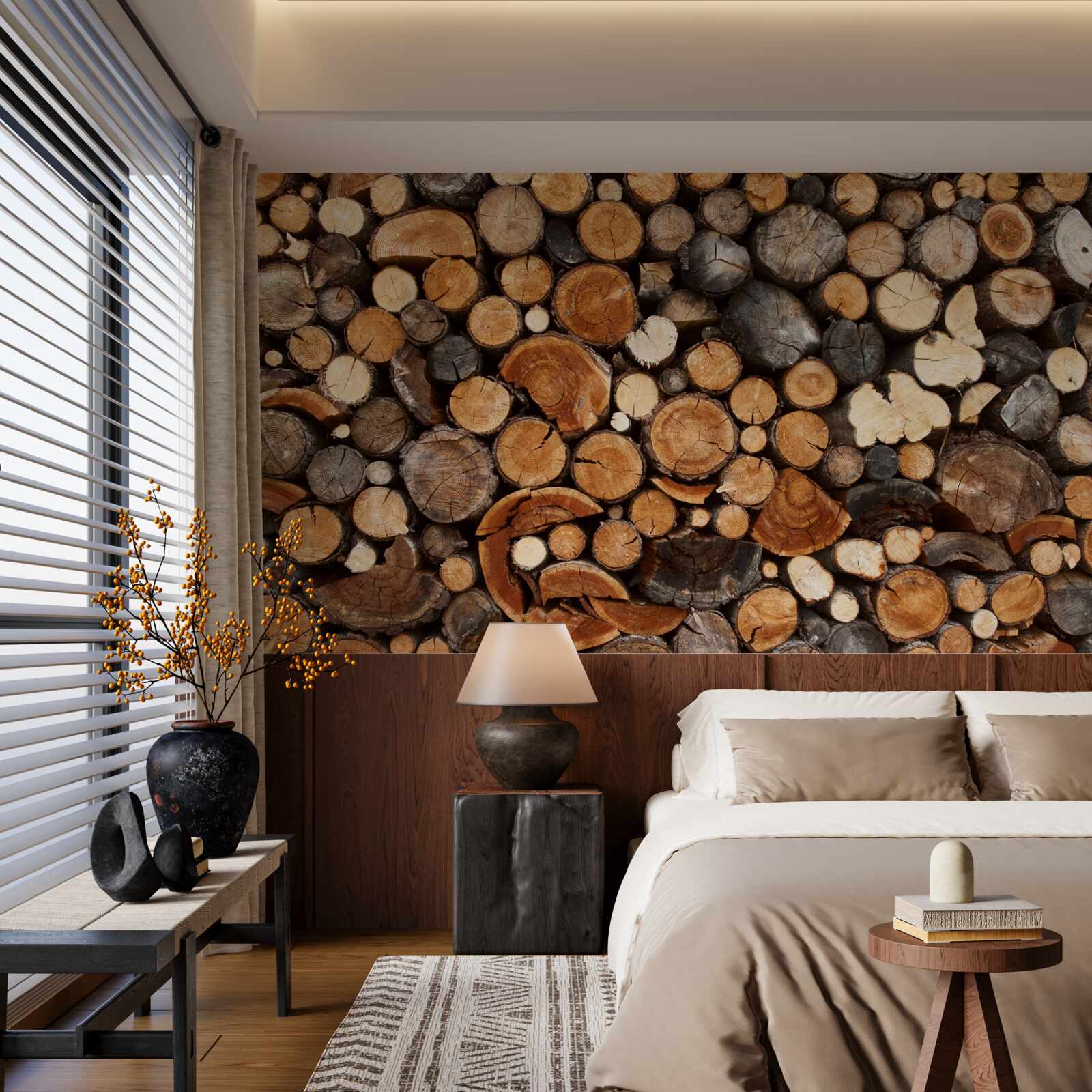 Фотошпалери різні дерев'яні колоди