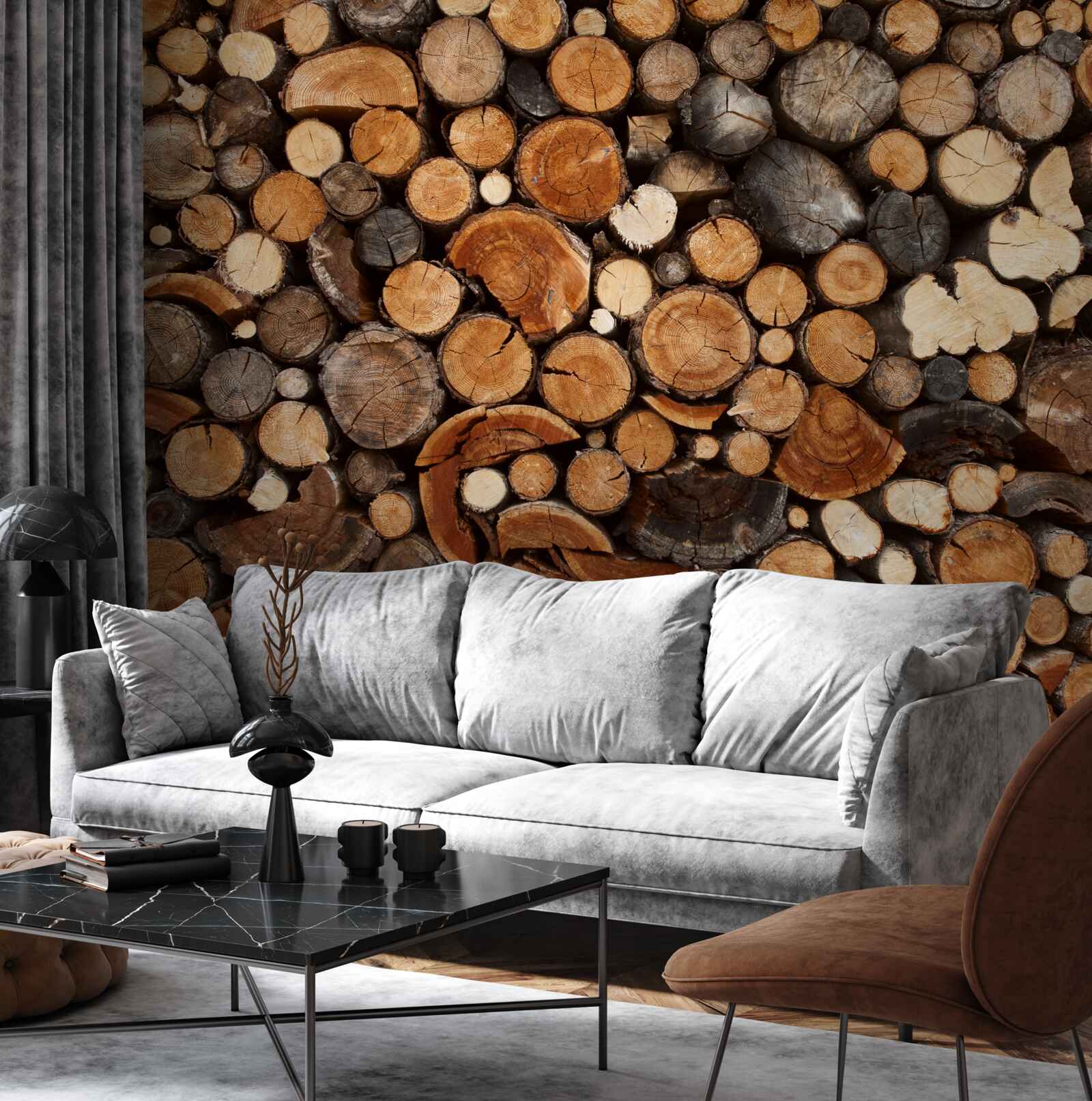 Фотошпалери різні дерев'яні колоди