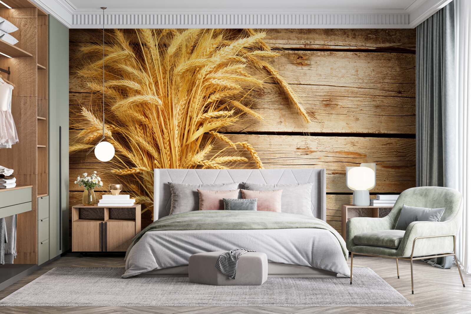 Фотошпалери пучок пшеничних колосків