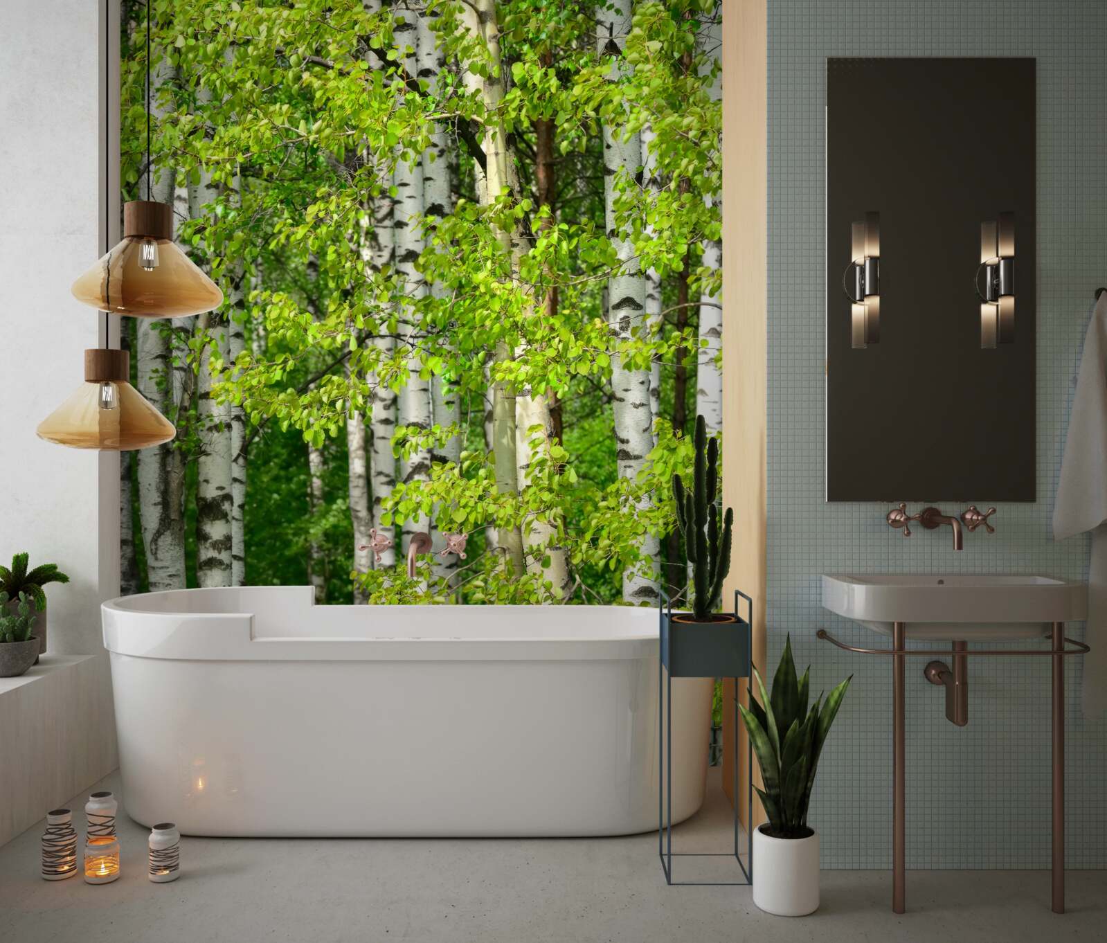 Фотошпалери березовий ліс