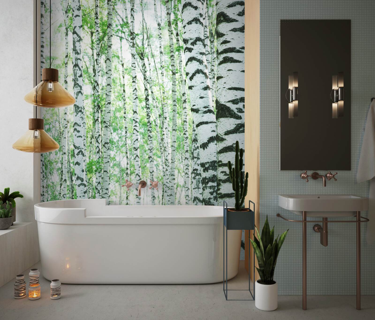 Фотошпалери світлі берези