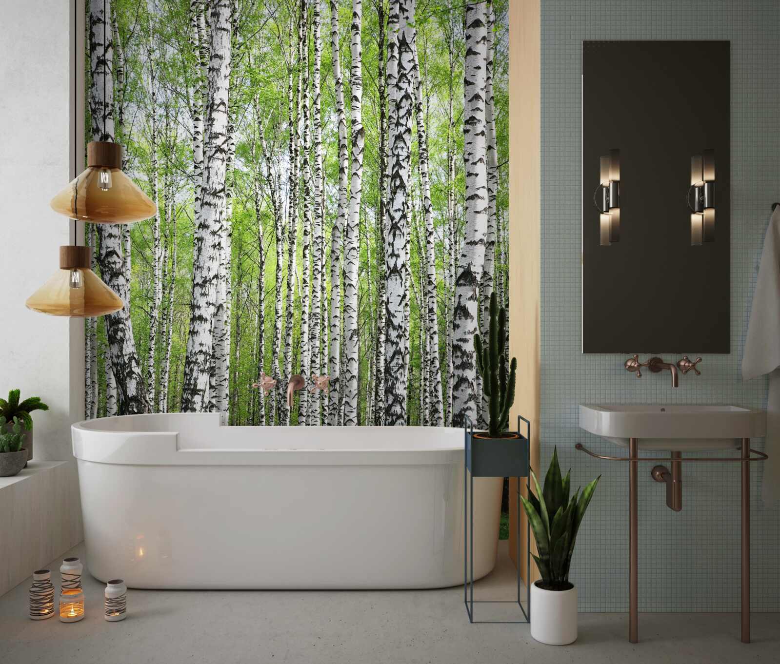 Фотошпалери прекрасний березовий ліс