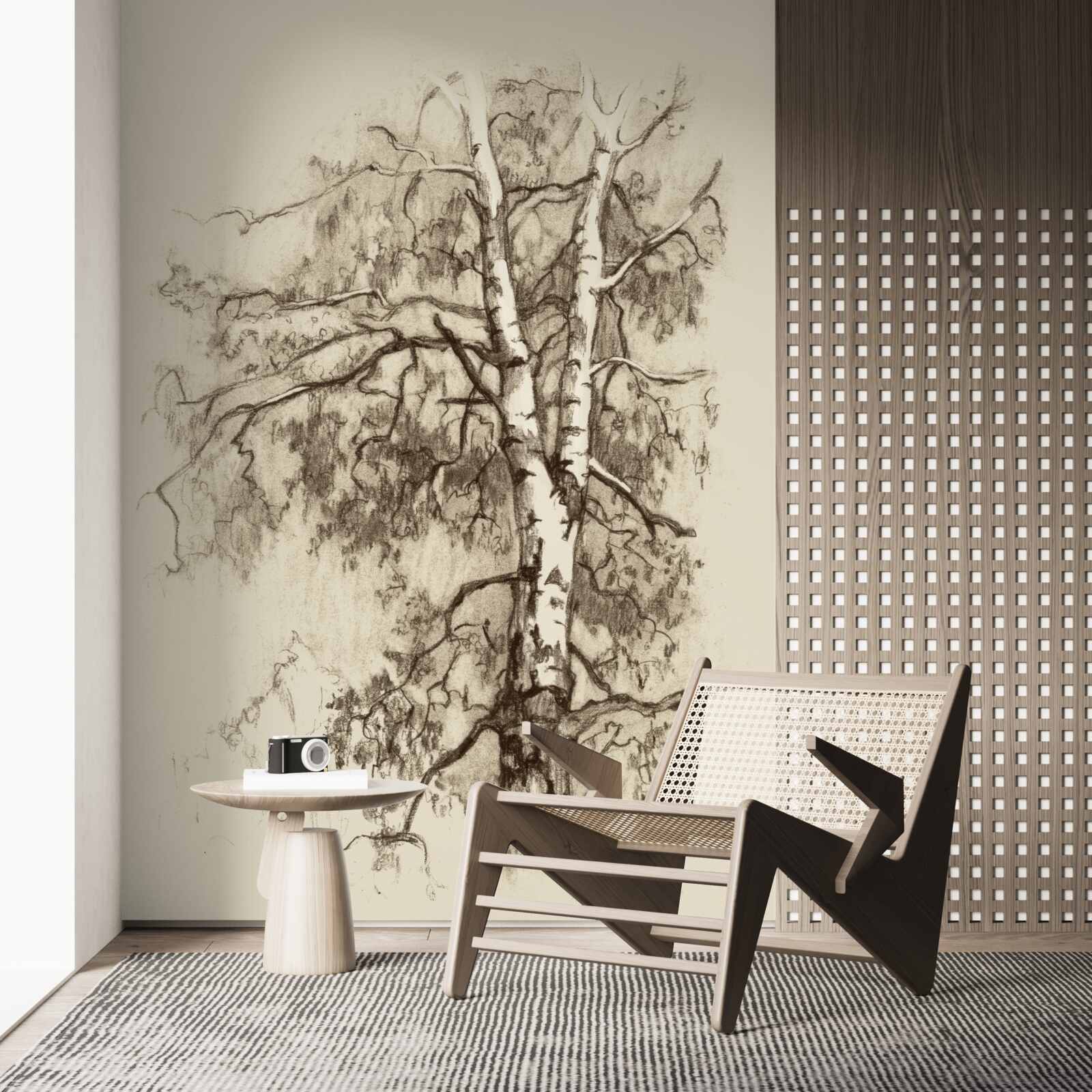 Фотошпалери береза на малюнку