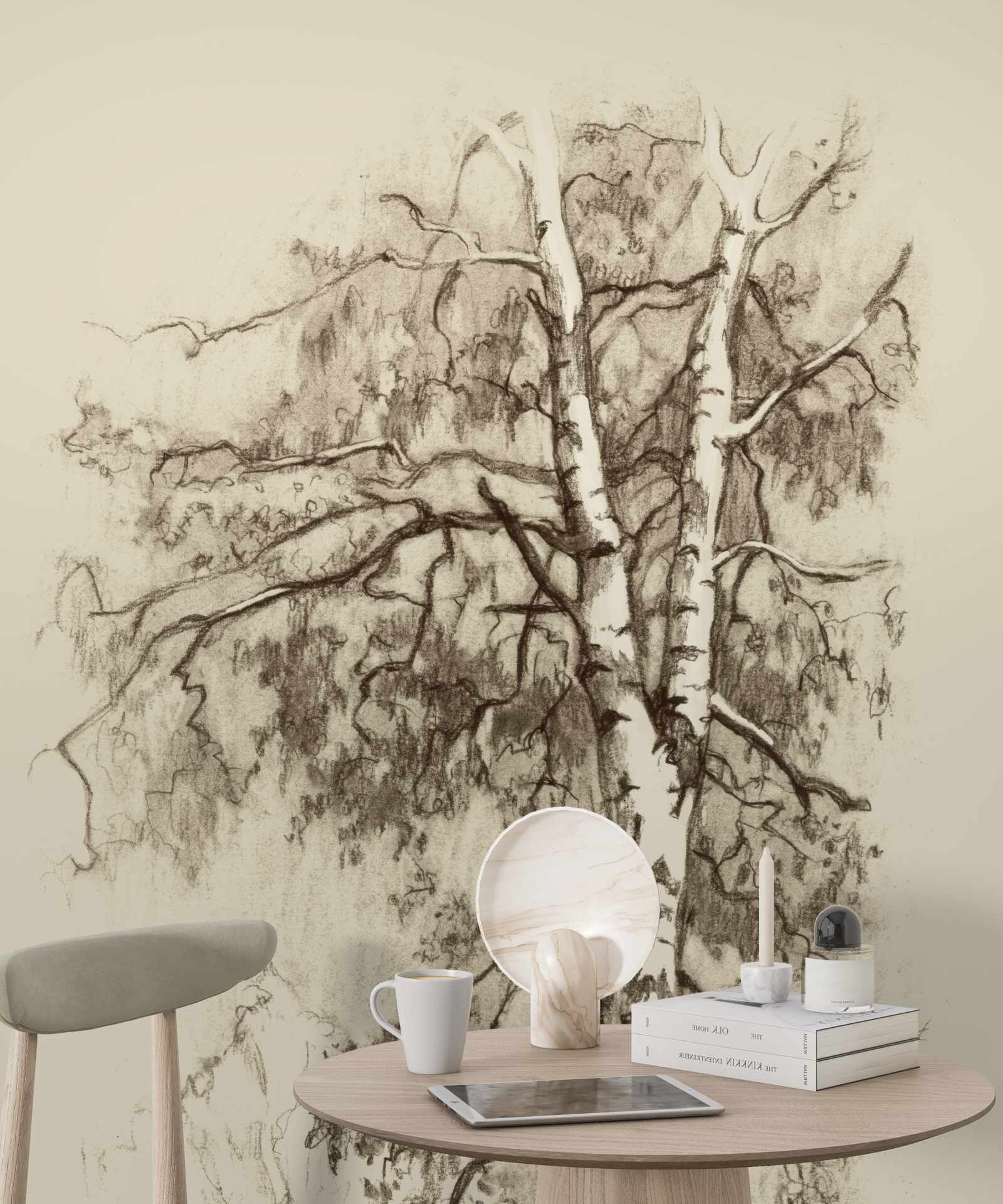 Фотошпалери береза на малюнку