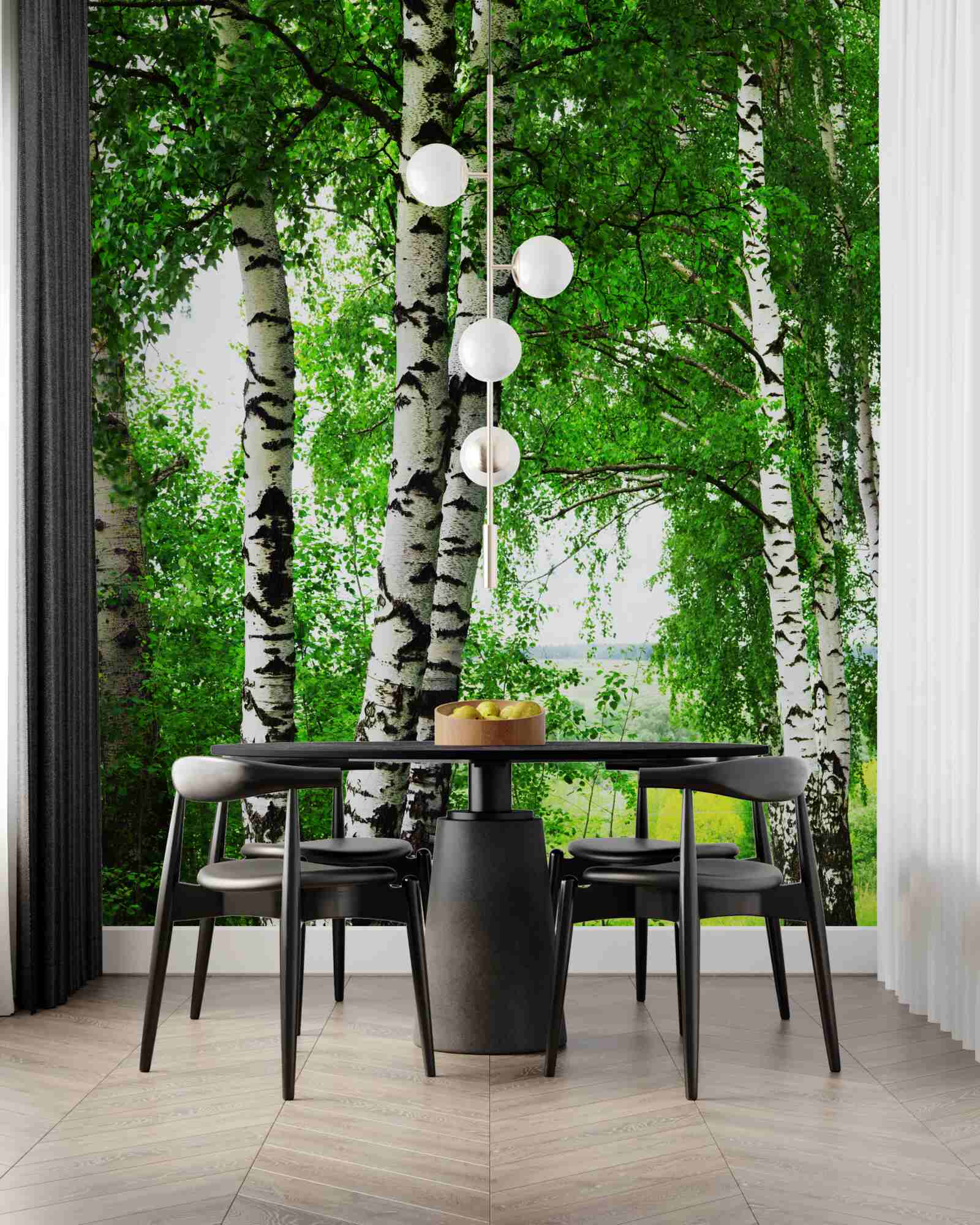 Фотошпалери гайок беріз на галявині