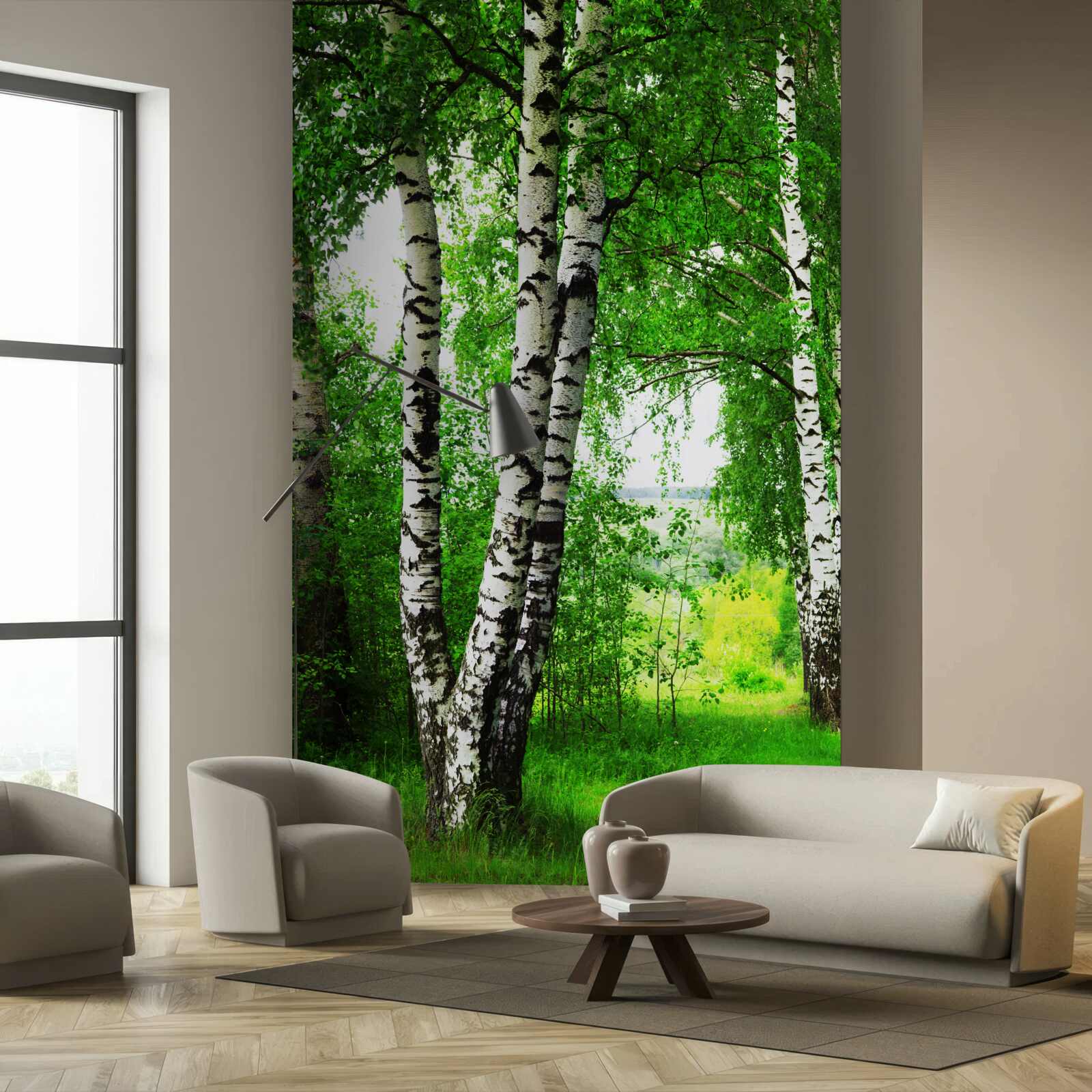 Фотошпалери гайок беріз на галявині