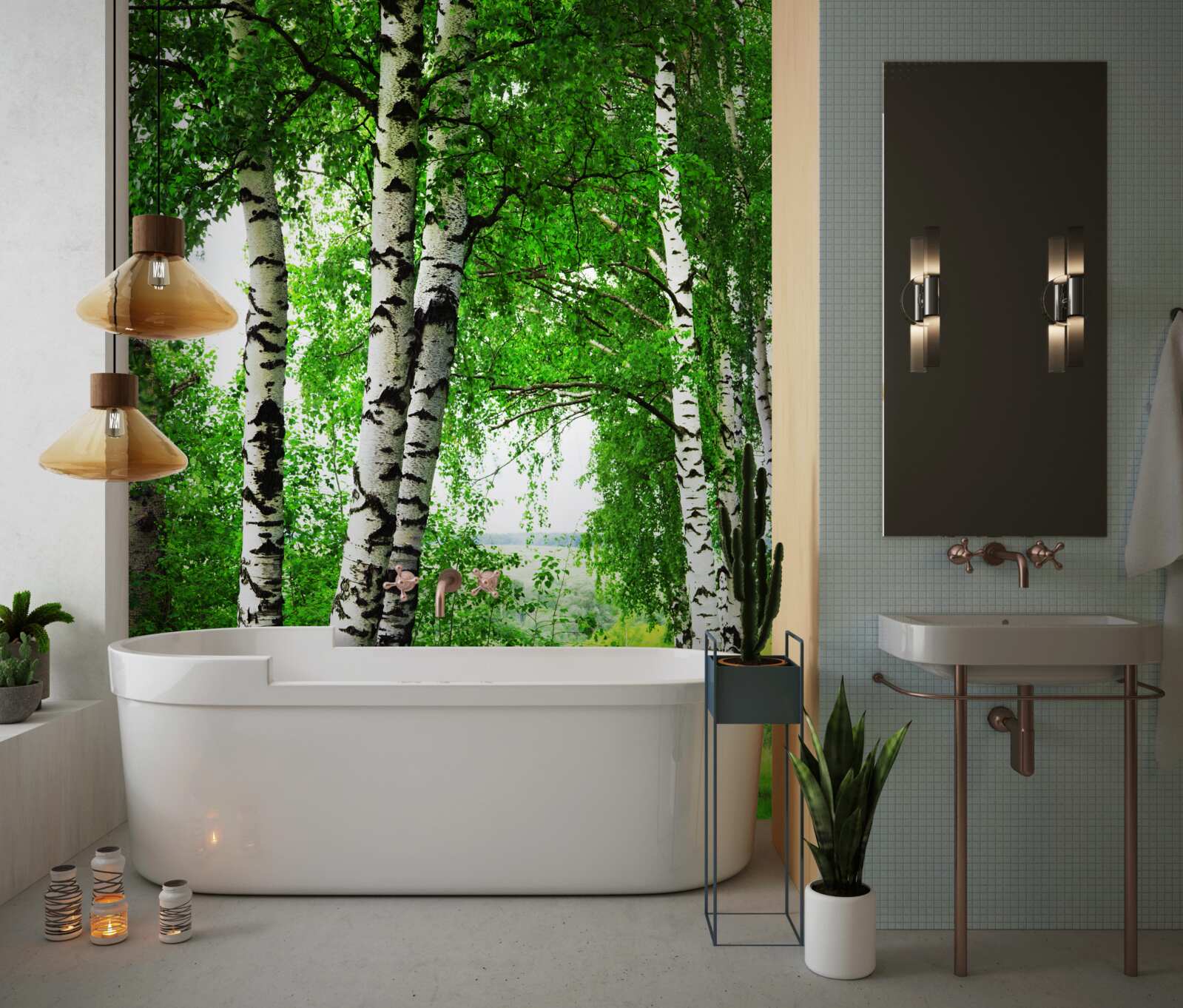 Фотошпалери гайок беріз на галявині