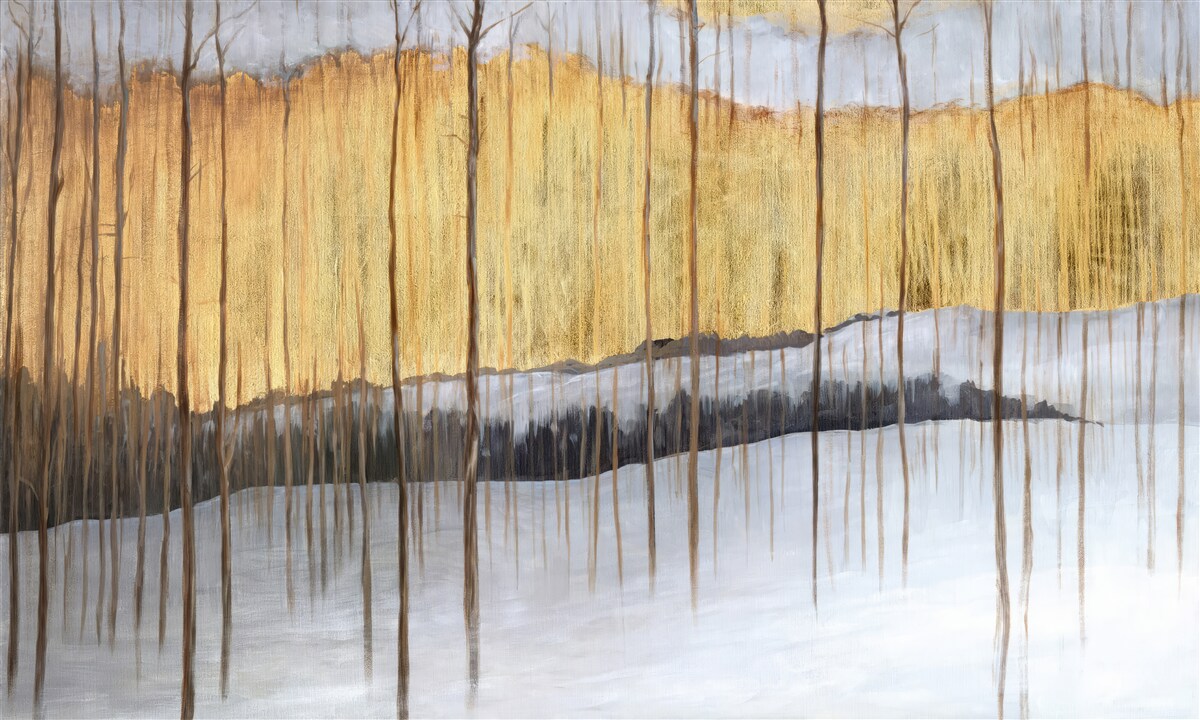 Фотошпалери контури витончених стовбурів дерев