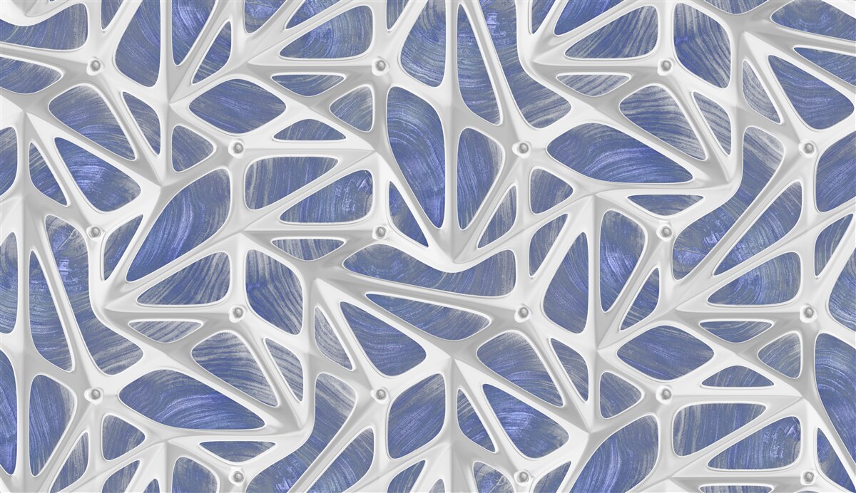 Фотошпалери білі локони на синьому тлі