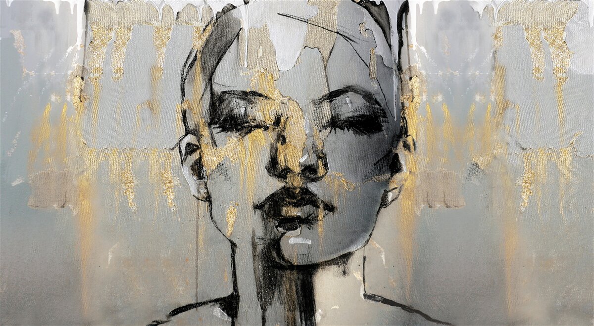 Фотошпалери фотографія профілю дівчини із закритими очима