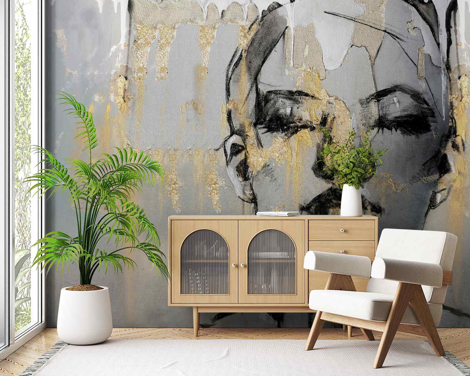 Фотошпалери фотографія профілю дівчини із закритими очима