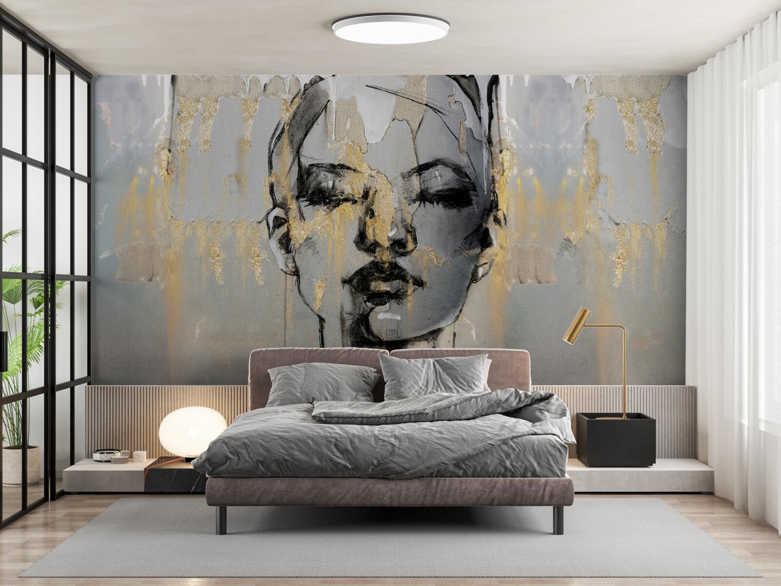 Фотошпалери фотографія профілю дівчини із закритими очима