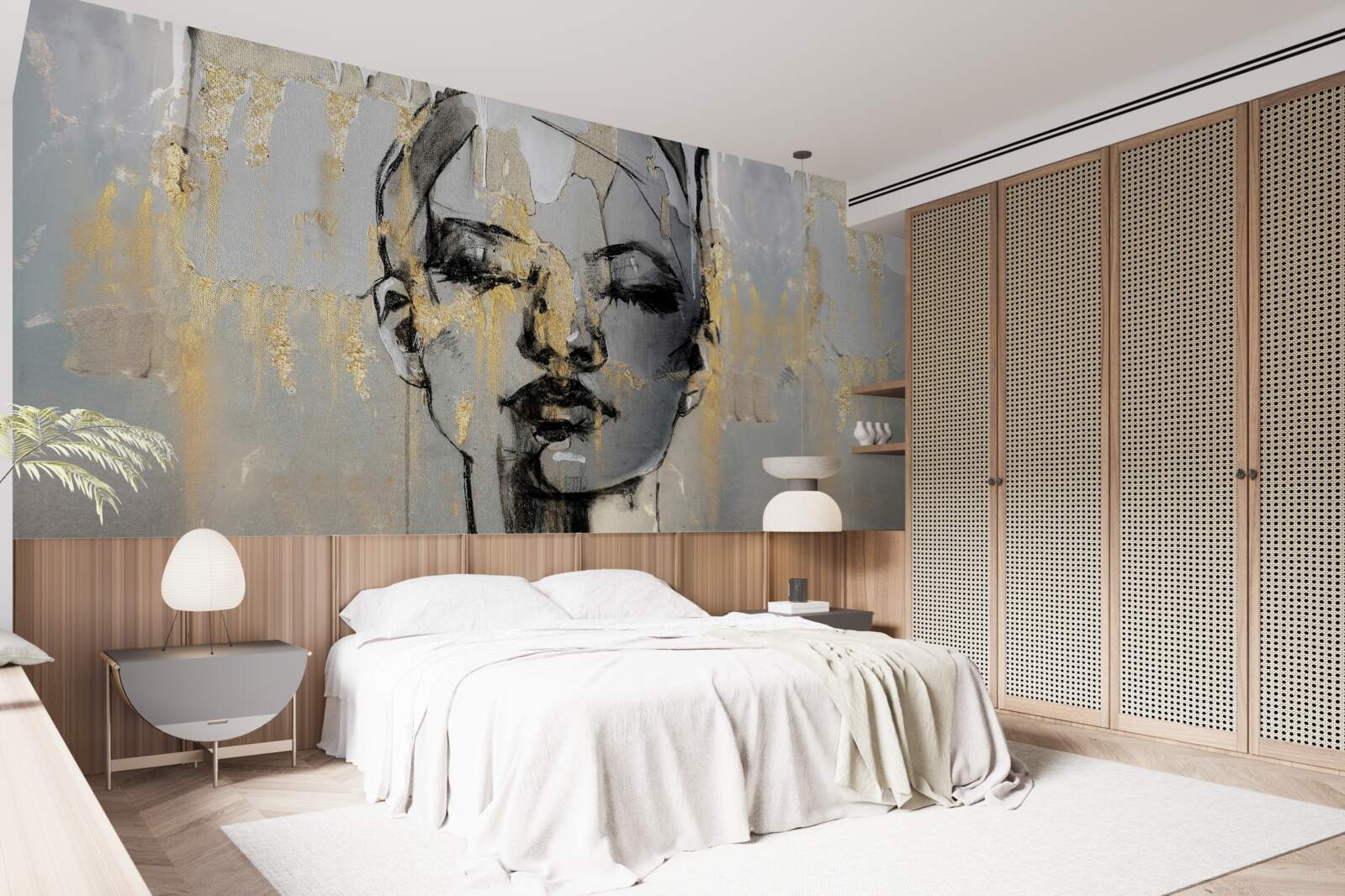 Фотошпалери фотографія профілю дівчини із закритими очима