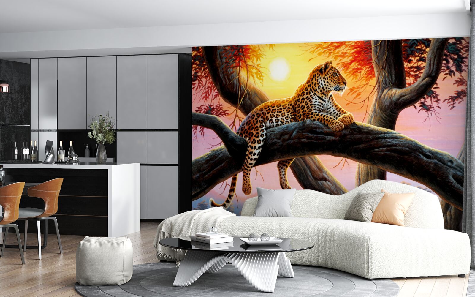 Фотошпалери гепард сидить на дереві