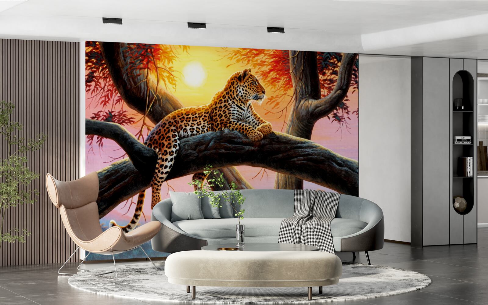 Фотошпалери гепард сидить на дереві