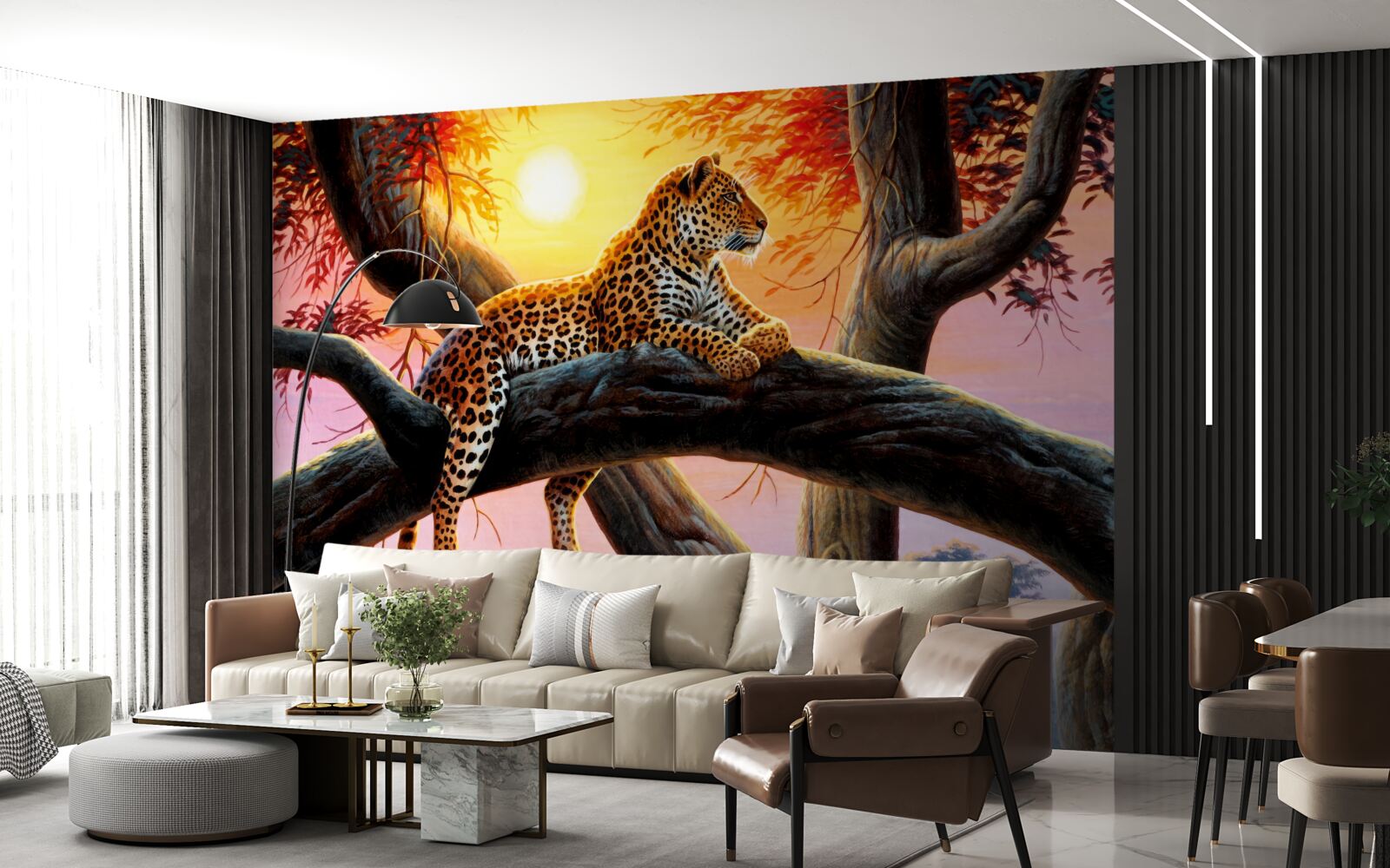 Фотошпалери гепард сидить на дереві