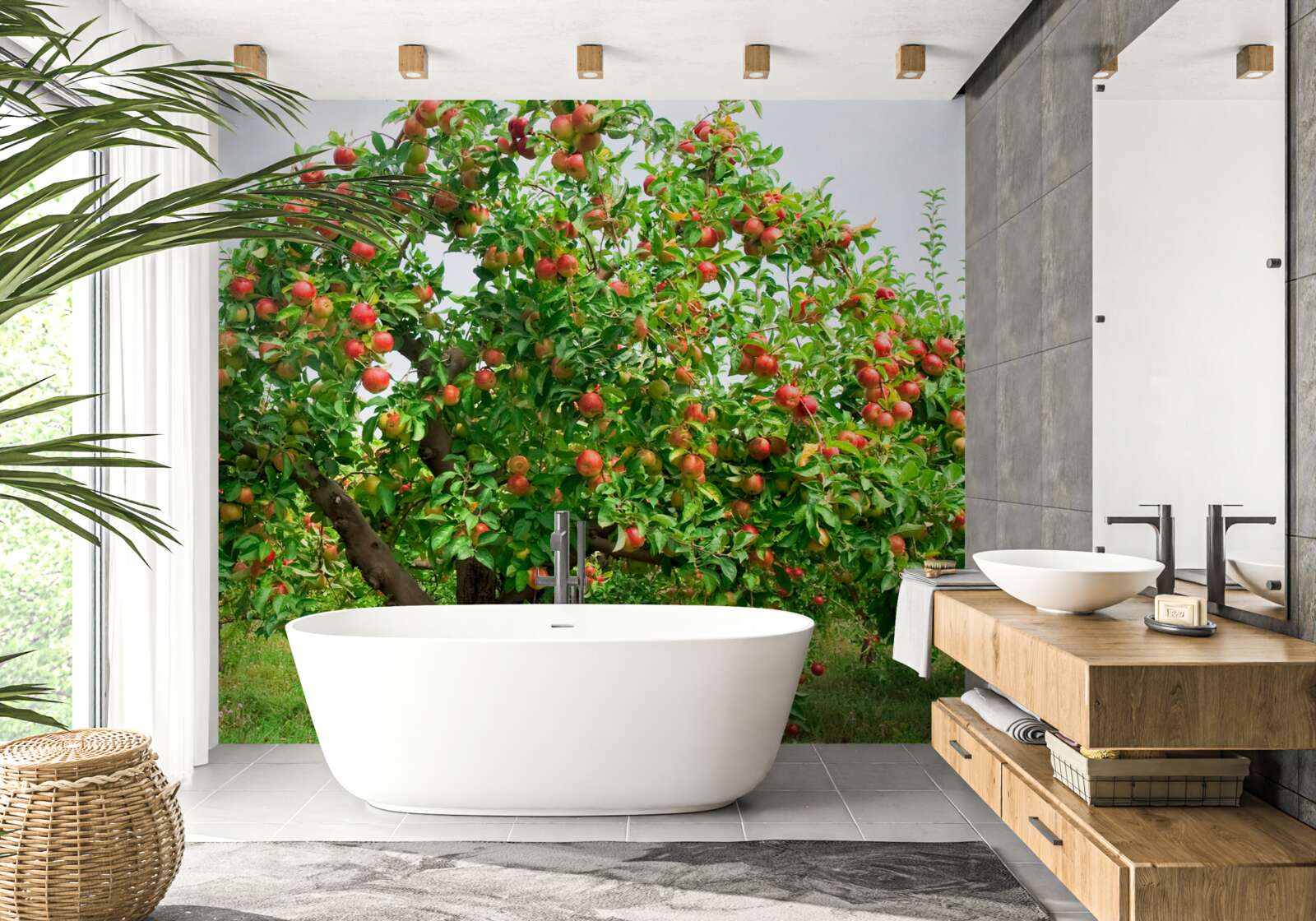 Фотошпалери яблуня плодоносить