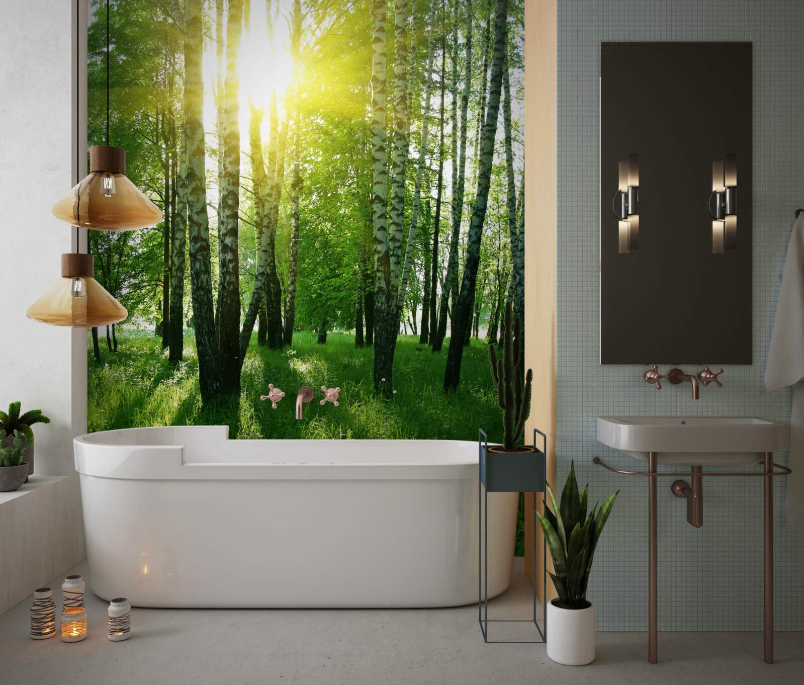 Фотошпалери ранок у лісі