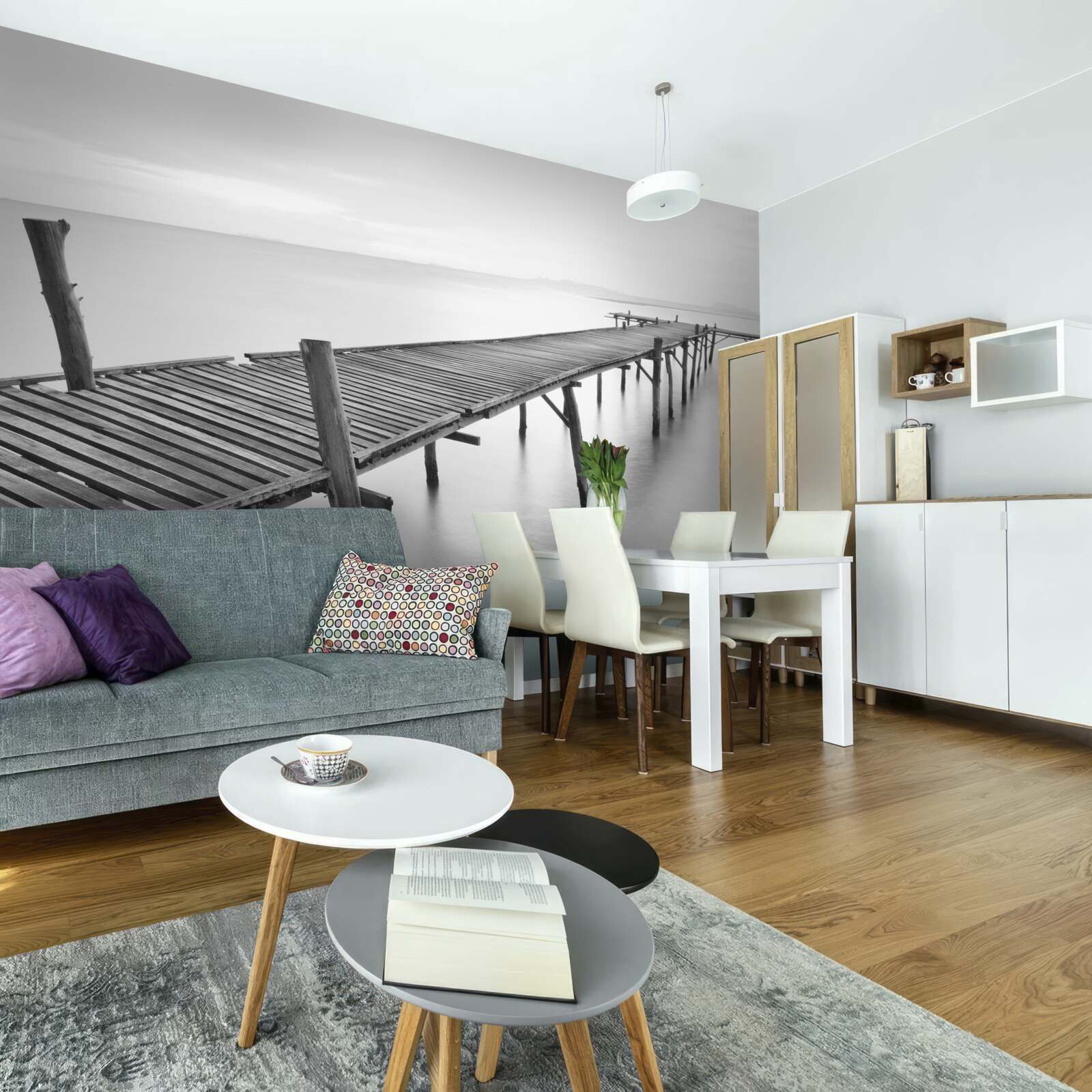 Фотошпалери довгий плавучий міст