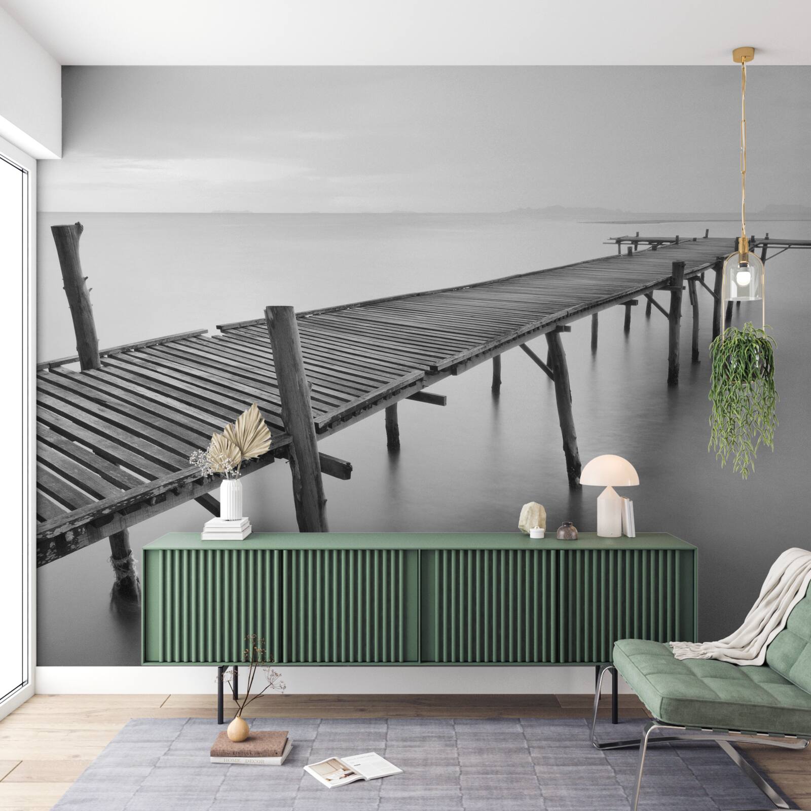 Фотошпалери довгий плавучий міст