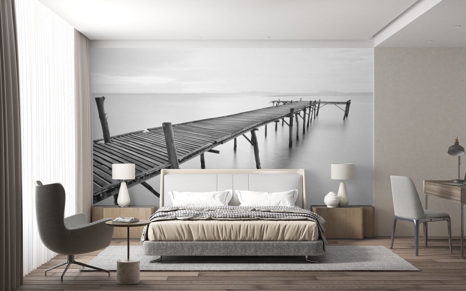 Фотошпалери довгий плавучий міст