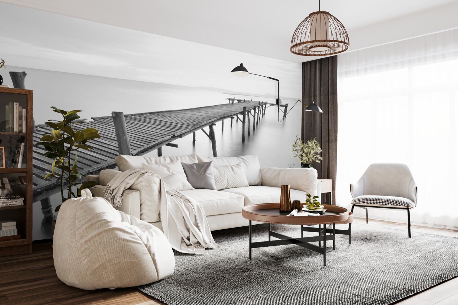 Фотошпалери довгий плавучий міст