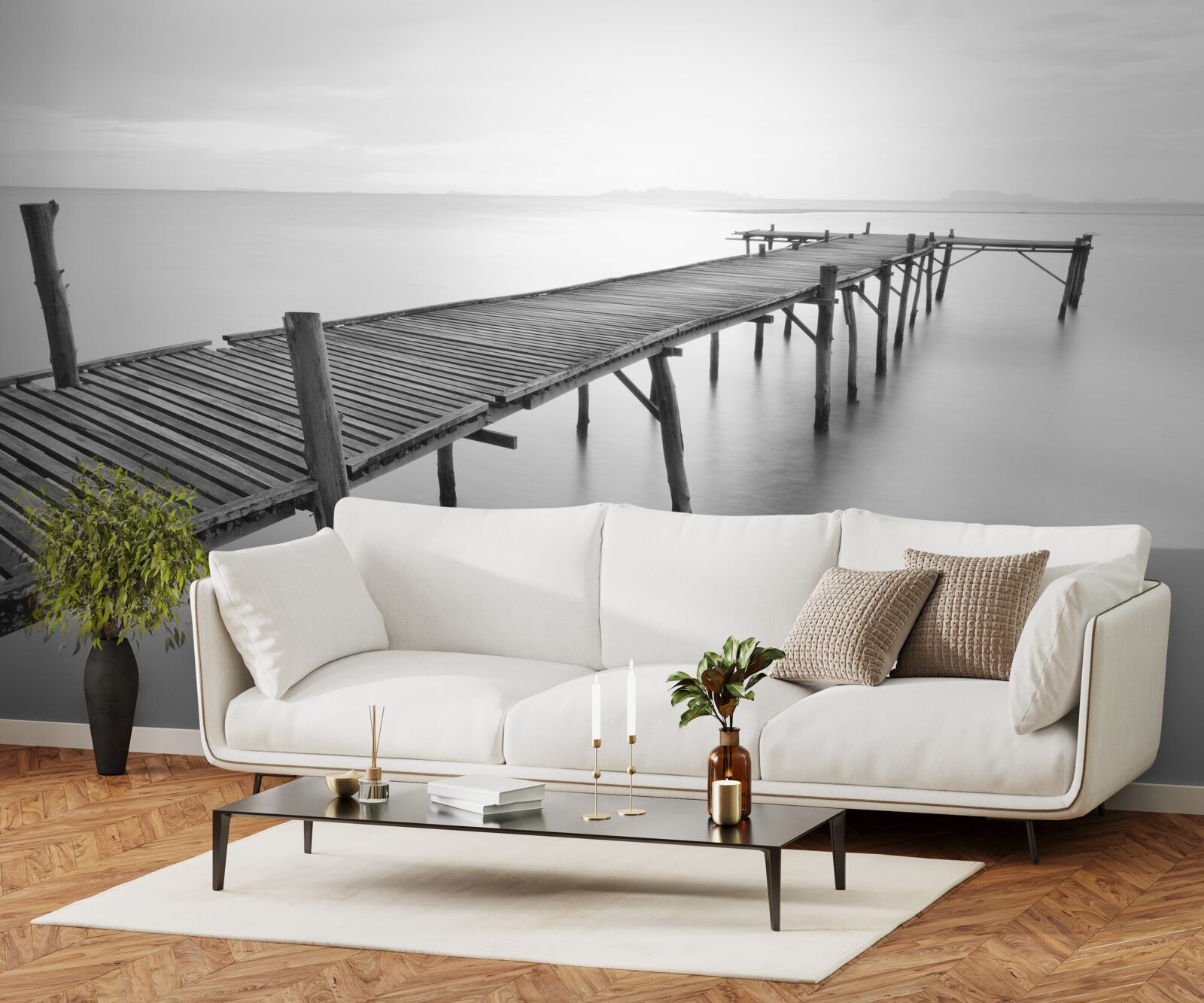 Фотошпалери довгий плавучий міст