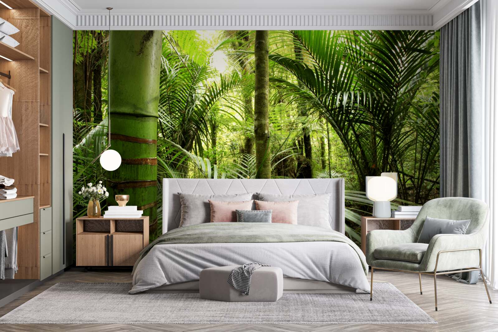 Фотошпалери великі рослини в зелених заростях