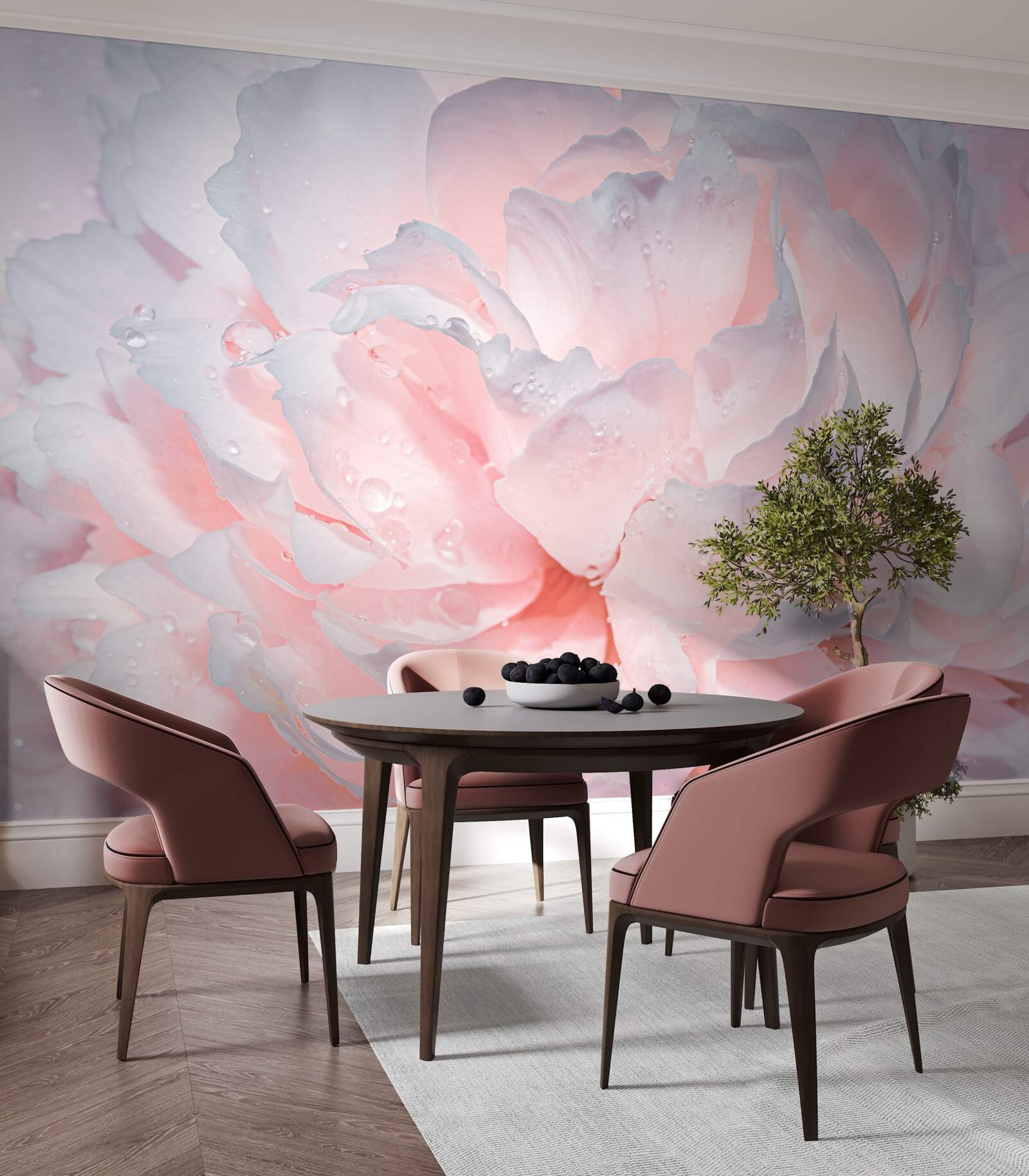 Фотошпалери велика яскраво-рожева півонія