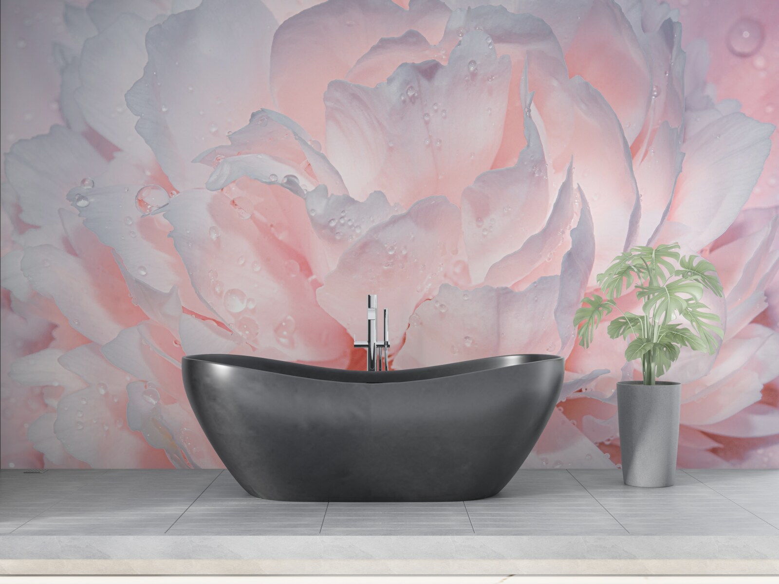 Фотошпалери велика яскраво-рожева півонія