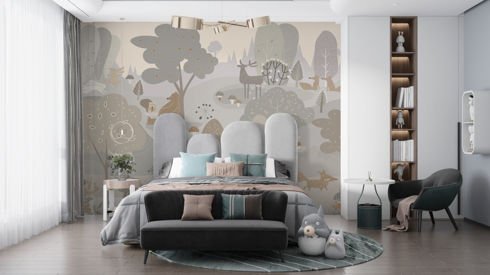 Фотошпалери чарівний ліс з чарівними тваринами