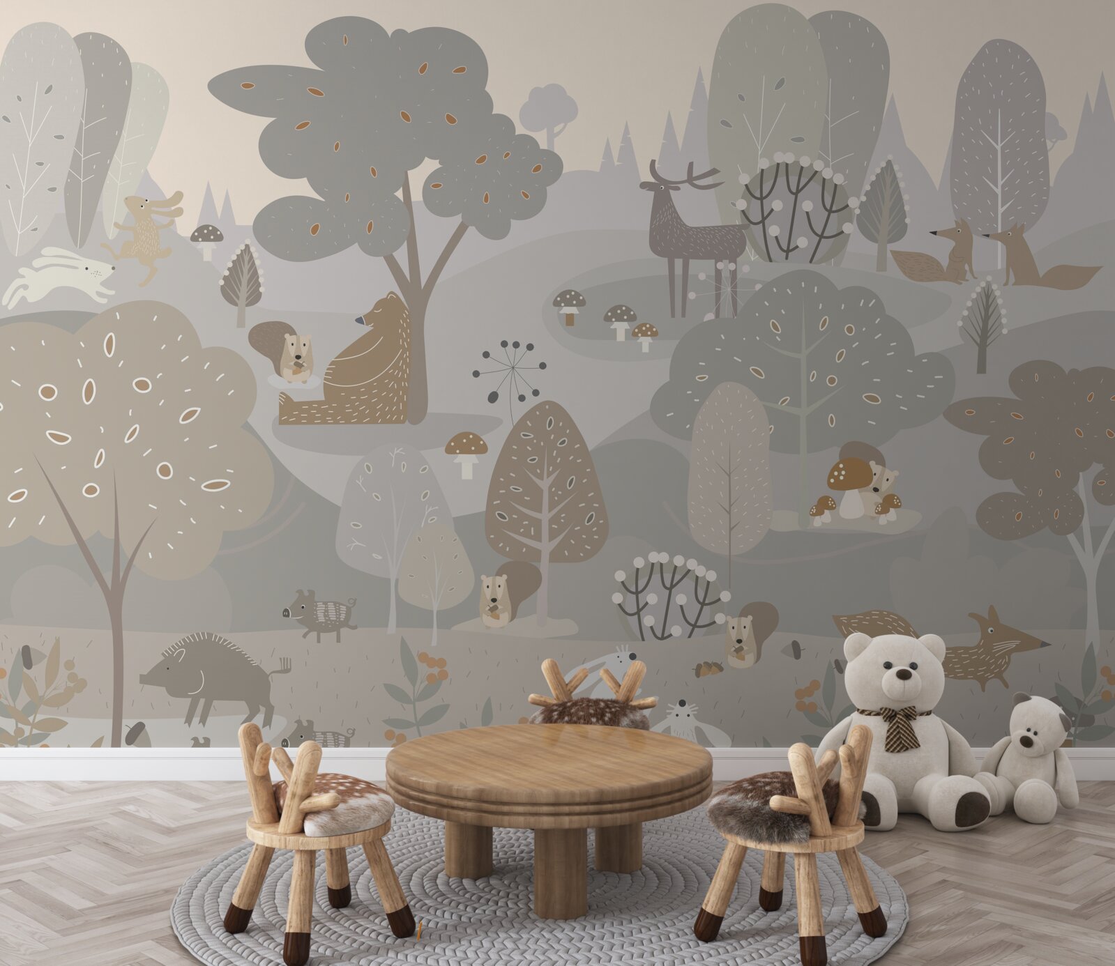 Фотошпалери чарівний ліс з чарівними тваринами