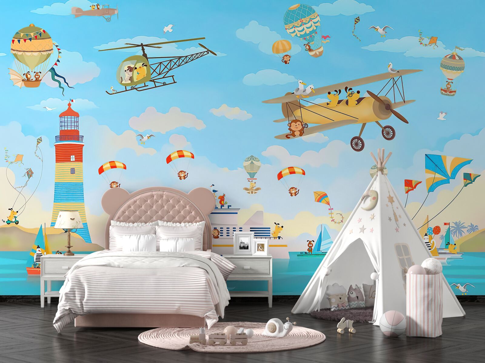 Фотошпалери різні види повітряного та водного транспорту