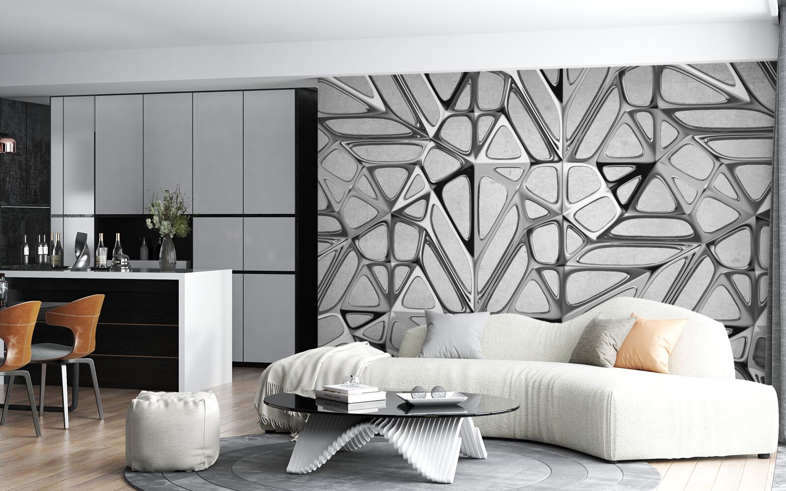 Фотошпалери абстрактний сірий металл