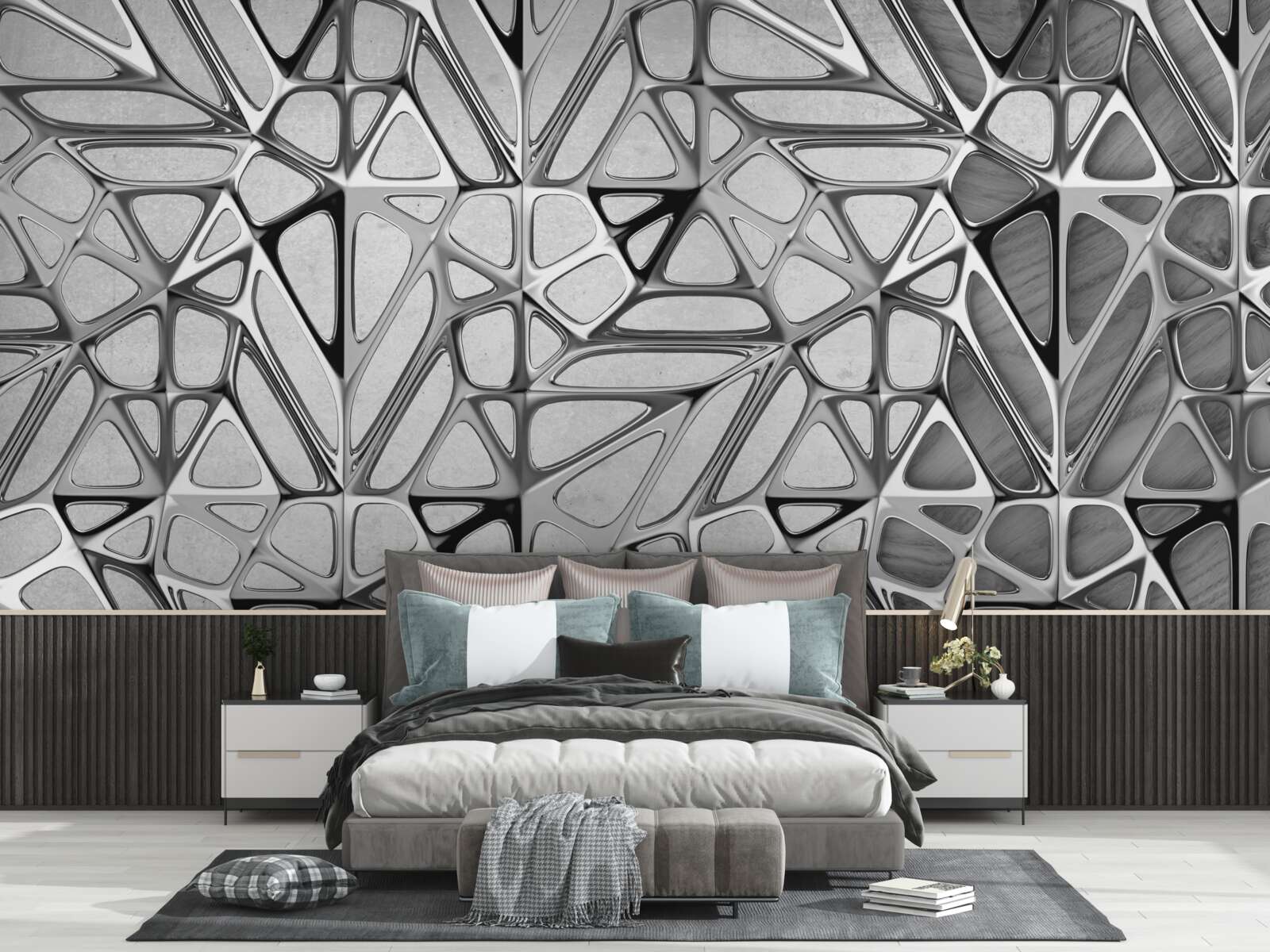 Фотошпалери абстрактний сірий металл