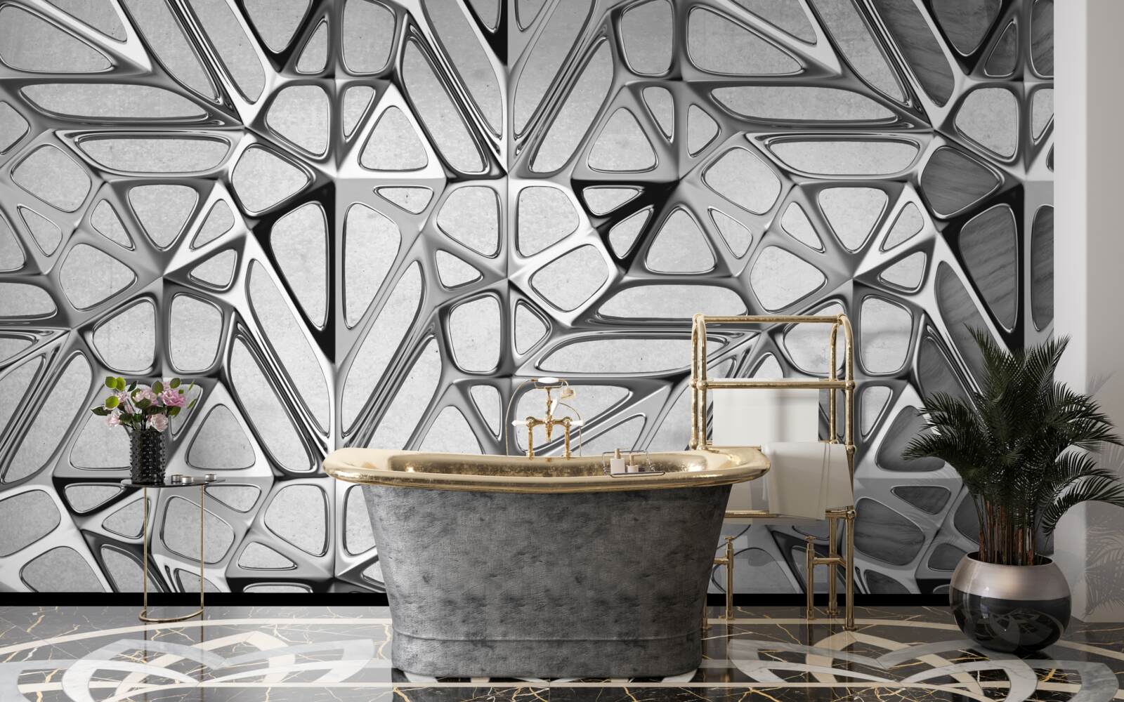 Фотошпалери абстрактний сірий металл