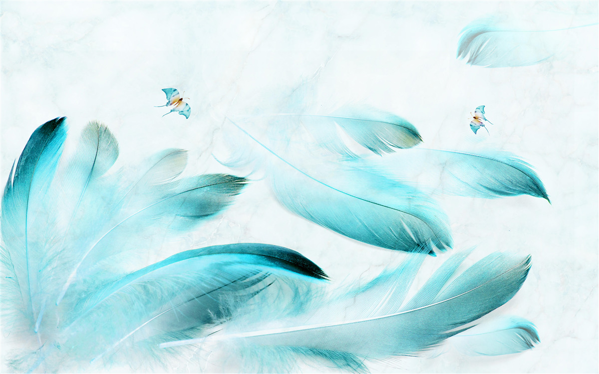 Фотошпалери світло-блакитне пір'я