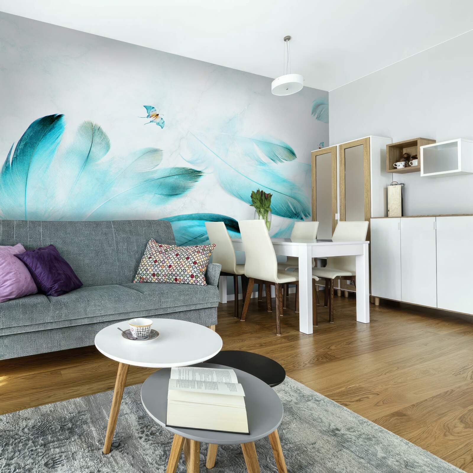 Фотошпалери світло-блакитне пір'я