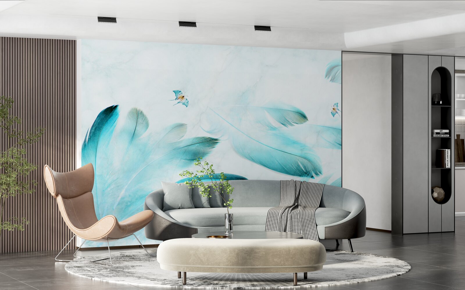 Фотошпалери світло-блакитне пір'я