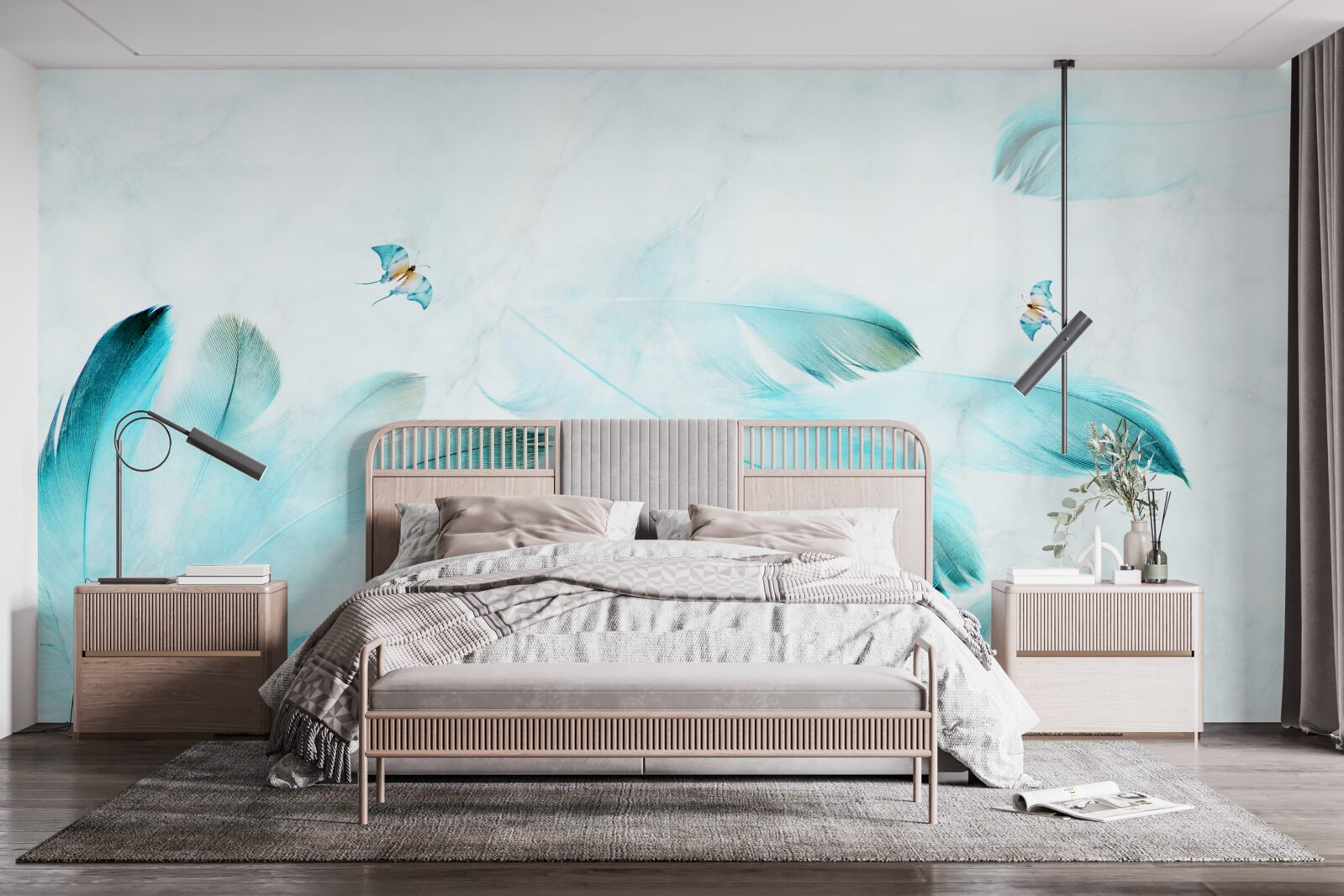 Фотошпалери світло-блакитне пір'я