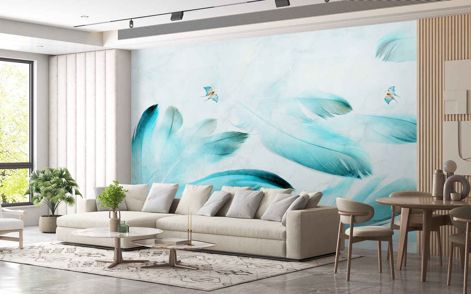 Фотошпалери світло-блакитне пір'я