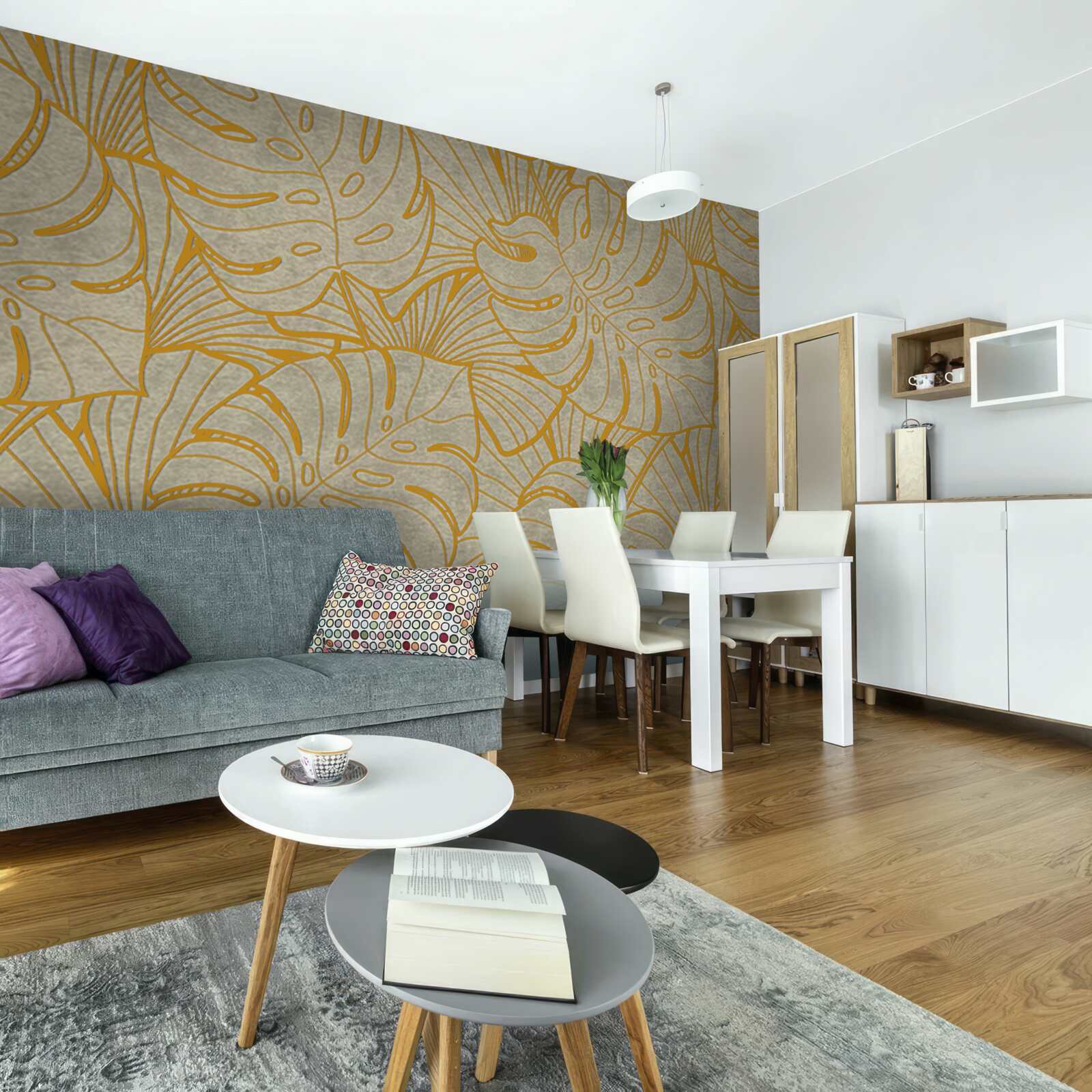 Фотошпалери обриси великого листя